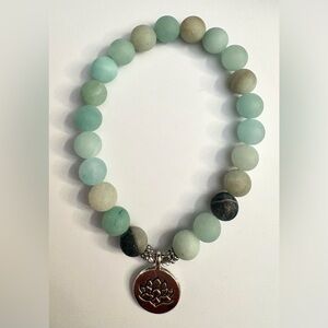 Amazonite Beaded Harmony Bracelet! Charm is 18k in silver tone. Waterproof!